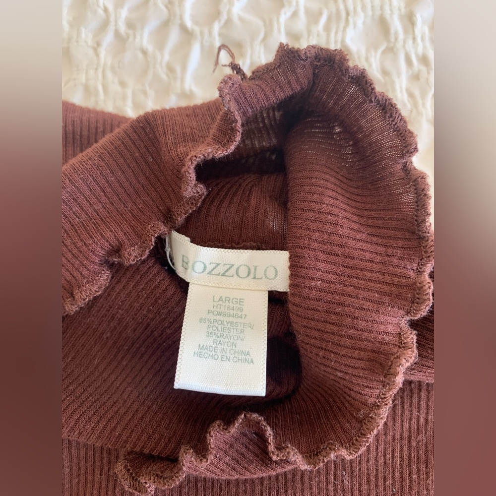 Bozzolo Chocolate Ribbed Knit Top - Picture 3 of 3